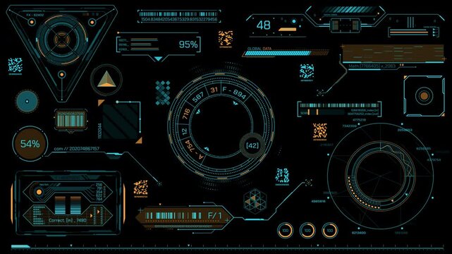 Animated HUD elements pack for high-tech interface