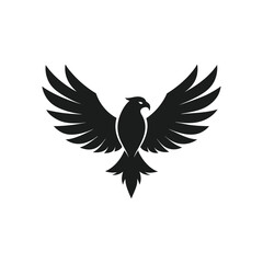 Obraz premium Flat and Minimal eagle icon vector illustration isolated on white background
