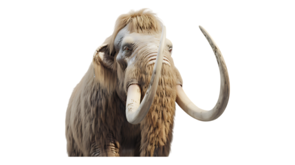 A woolly mammoth with a transparent background.