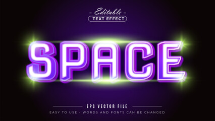 Obraz premium Neon space style editable text effect.
