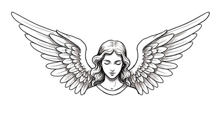 Obraz premium Serene winged figure design
