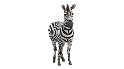 A zebra with a transparent background.