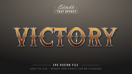 Victory typography, editable text effect.