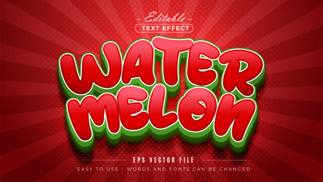 Watermelon 3d editable text effect.