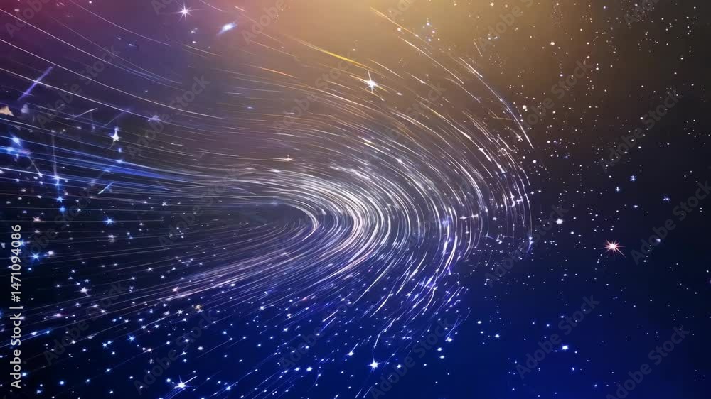 Poster abstract space vortex with stars and trails. sci-fi cosmic background. visual effects in 4k.