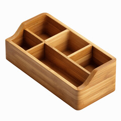 Rustic Bamboo Desk Organizer with Five