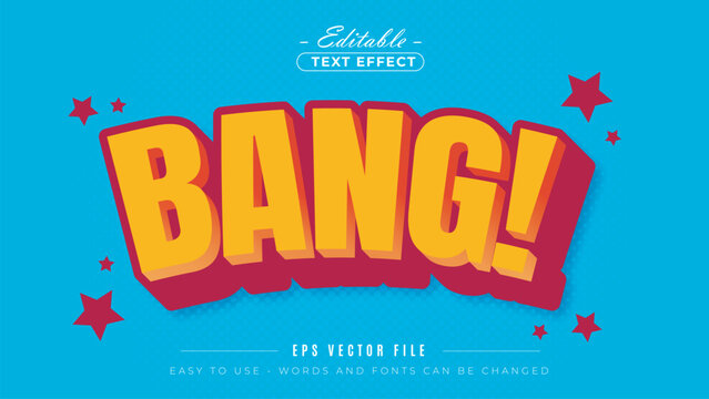 BANG comic book style, editable text effect.