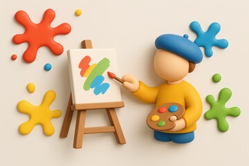 Obraz premium Colorful Creativity in a Simple Painting Icon for Artistic Expression