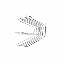 Fototapeta premium Stack of Modern Metal Clothes Hangers - Abstract