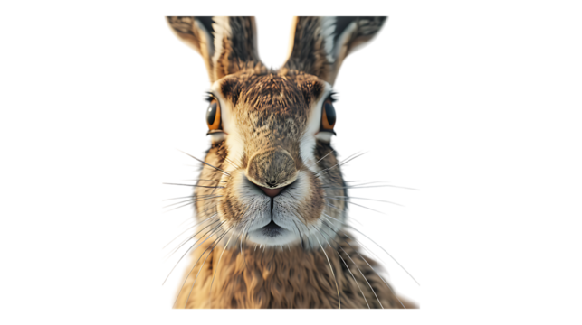 A hare with a transparent background.