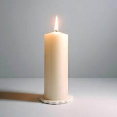 Burning Candle with White Background.