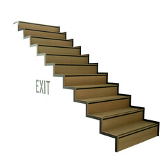 Close-Up of Closed-Riser Stairs [Transparent Background PNG].