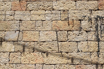 Texture and structure of stone blocks and rocks.