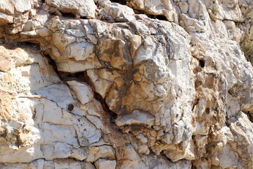 Texture and structure of stone blocks and rocks.