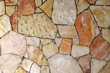 Texture and structure of stone blocks and rocks.