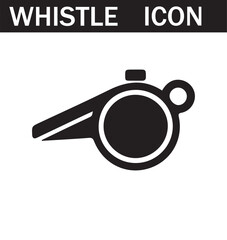 Single Whistle Icon, Referee Whistle, Sports Equipment, Communication Tool, Black Whistle, Game Accessory