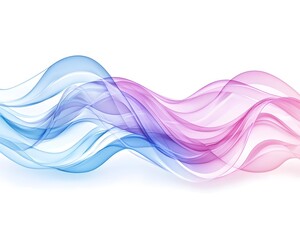 Abstract image of flowing blue and pink waves on a white background