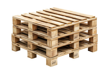 Stacked euro pallets in transparent png format over a white background
