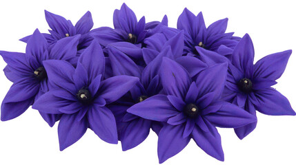 Captivating arrangement of purple flowers on a PNG transparent background