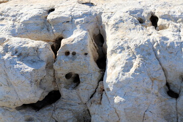 Texture and structure of stone blocks and rocks.