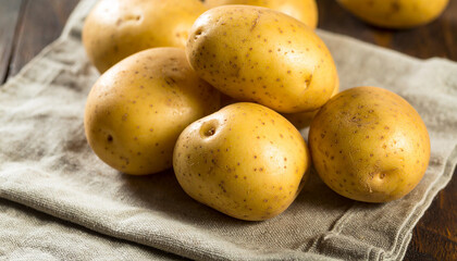potatoes on a wooden table