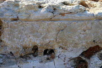 Texture and structure of stone blocks and rocks.