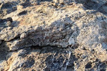 Texture and structure of stone blocks and rocks.