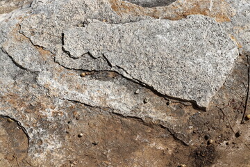 Texture and structure of stone blocks and rocks.