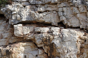 Texture and structure of stone blocks and rocks.