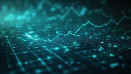 Obraz premium Fintech Digital Stock Market Graph Showing Growth and Financial Data Analysis