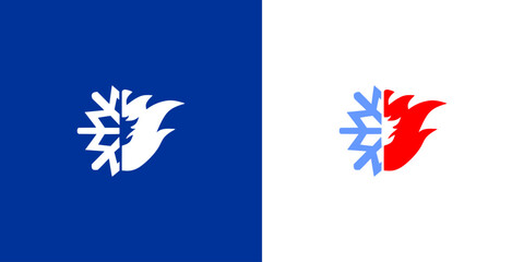 Creative Ice And Fire Logo with Abstract, Illustration, Design Inspiration, Vector, Icon