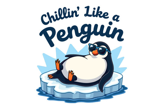 Chillin&rsquo; Like a Penguin Funny Iceberg Penguin T-Shirt Cool Winter Animal Tee


