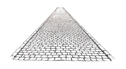 Geometric brick path illustration representing journey and perspective