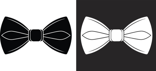 Bow tie vector silhouette, Ribbon bow icon collection, vector bow for present, celebration, gift vector illustration