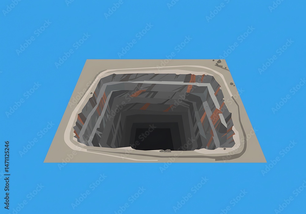 Poster elevated view of a large open pit mine.
