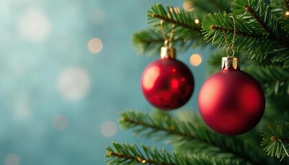 Festive Christmas ornaments on a decorated tree branch , candy cane, decoration