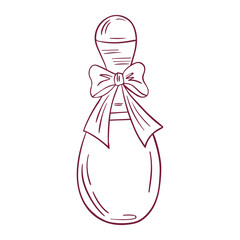 Elegant bottle of perfume with a vintage bow