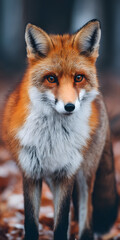 Obraz premium Clever Fox in Serene Woodland Setting