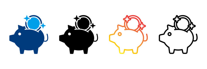 Piggy Bank  Icon Set Different Style Collection 