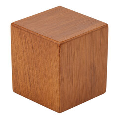 Wooden Cube on a White , Perfect for Modern Designs Isolated on transparent background