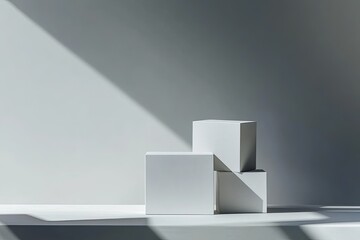 Minimalist white cubes display