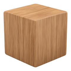 Wooden Cube Block for Home Decor and Furniture Design Projects Isolated on transparent background