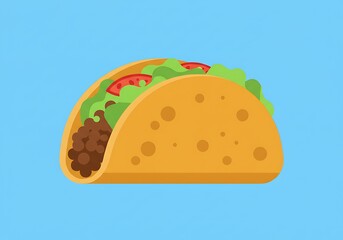 Colorful illustration of a delicious taco.