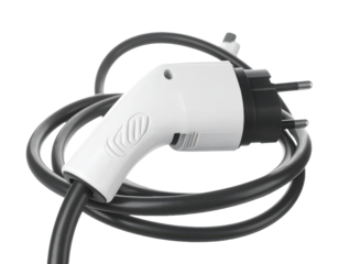 charging cable for electric vehicle on white background png