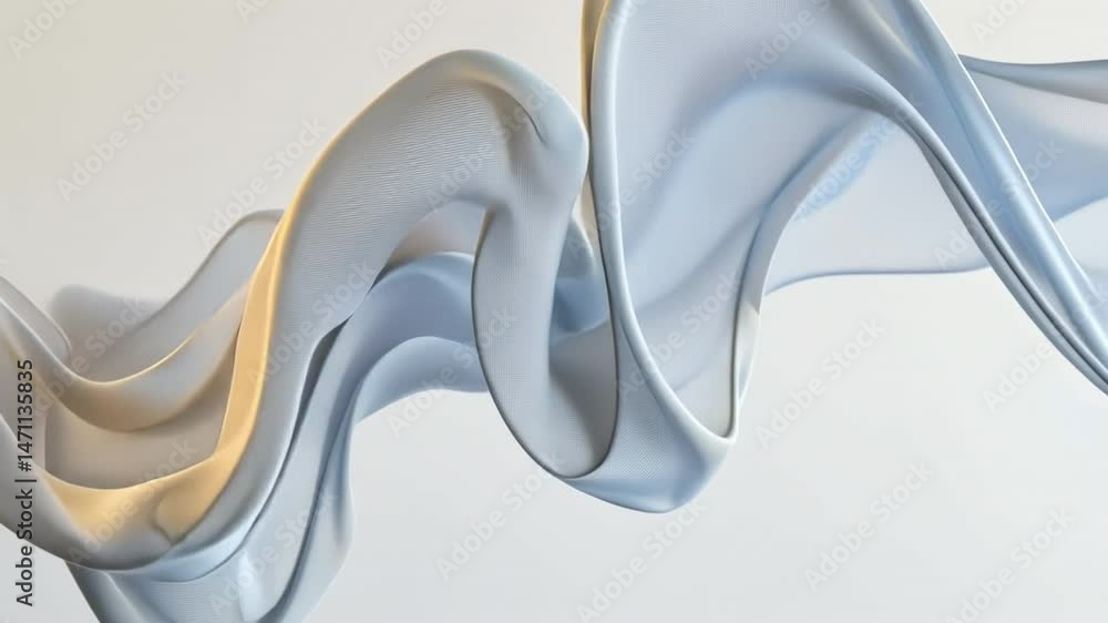 Aufkleber elegant gray fabric flowing soft waves and smooth textures in abstract design for serene atmosphere
