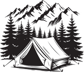 Camping SVG – Tent and Campfire Silhouette Design

Outdoor Adventure Vector – Forest and Camp Elements

Wilderness Camp Silhouette – Perfect for Nature Lovers

Camping Night SVG – Stars, Tent, and Bon