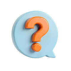 3D Question Mark Icon FAQ Help Inquiry Support Query Riddle Puzzle isolated on transparent background