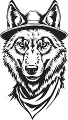 wolf head outline sketch draw transparent vector file