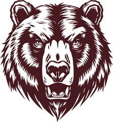 vector illustration angary bear head transparent
