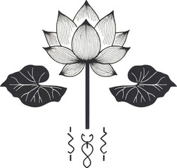 Sacred lotus tattoo design symbolizing purity and spiritual growth